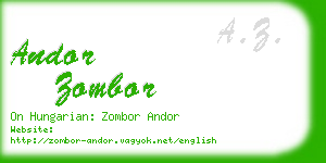 andor zombor business card